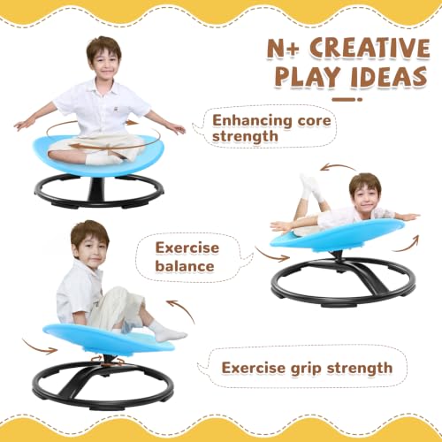 Zhenx Blue Round Sensory Spinning Chair for Autistic Kids Ages 3-18, Autism Toy Gift