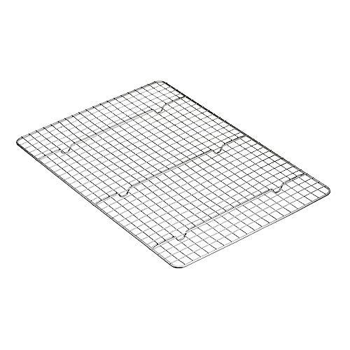 Amazon Basics Ceramic Nonstick Baking Sheets & Cooling Rack Set - Gray, Half Sheet Size, 2-Pack