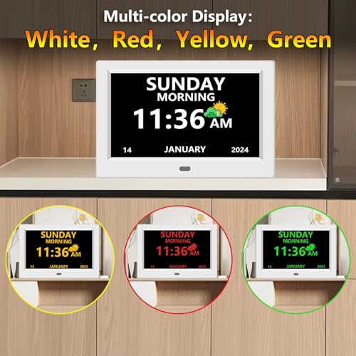 LXBYJKJ 10 Inch Digital Clock for Elderly White Large Font Alarm with Auto DST - Model 10in
