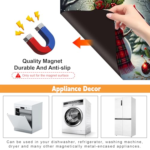 Snowman Magnetic Dishwasher Cover - 23x26in Decorative Refrigerator Magnet Sticker BVBOX