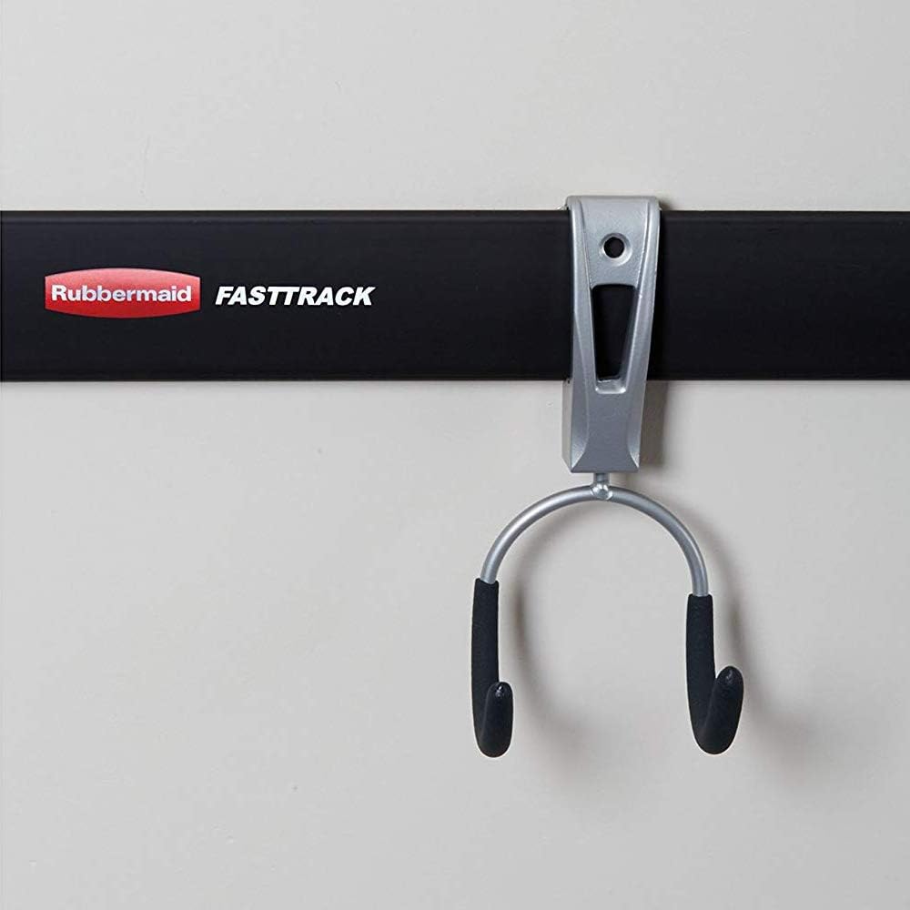 Rubbermaid Universal Garage Hook Organizers - Durable Metallic Design | 2-Pack for Efficient Storage