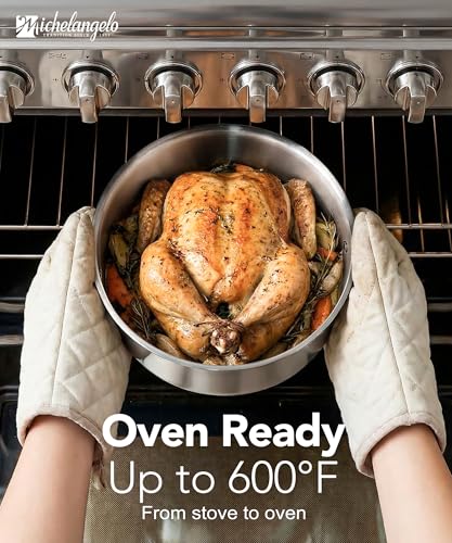 Tri-Ply Stainless Steel Cookware Set with Detachable Handles - Oven Safe, Induction Compatible, Space-Saving Design