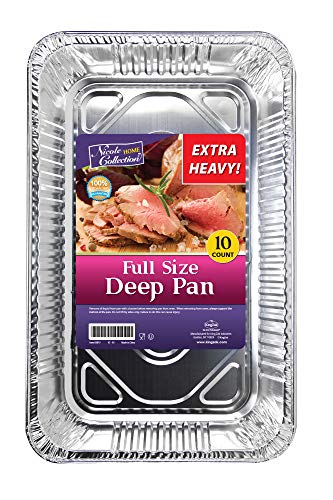 Disposable Aluminum Roasting & Baking Pans 21x13 Inch - 10 Pack Heavy Duty Foil Trays