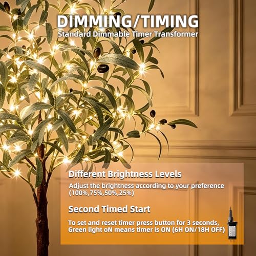 4ft Pre-Lit Olive Tree with 160 Warm White LED Fairy Lights – Indoor & Outdoor Decor