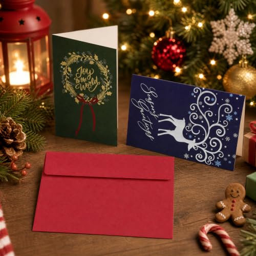 40-Pack 4x6 Christmas Cards with Gold & Silver Foil & Envelopes