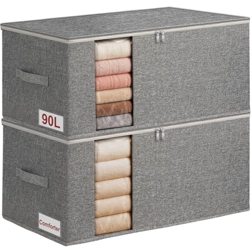 90L Rigid-Structured King Size Comforter Storage Bag - Gray, 2 Pack - Variation of THIS listing