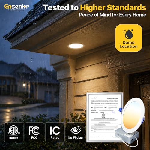 Ensenior 12 Pack 6-Inch LED Recessed Ceiling Lights with 5-CCT, 1200LM, 12W, 120V