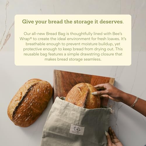 Bee's Wrap Beeswax Bread Bags 2 Pack - Bakery Lane Reusable Food Wraps