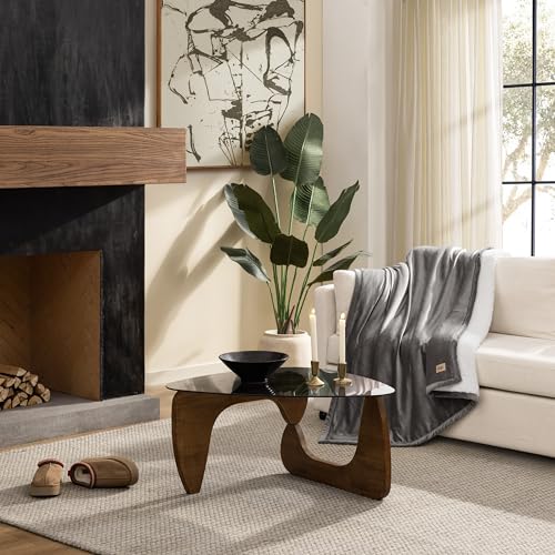 UGG Bliss Fleece Throw Blanket Charcoal Grey 50x70 for Couch & Bed