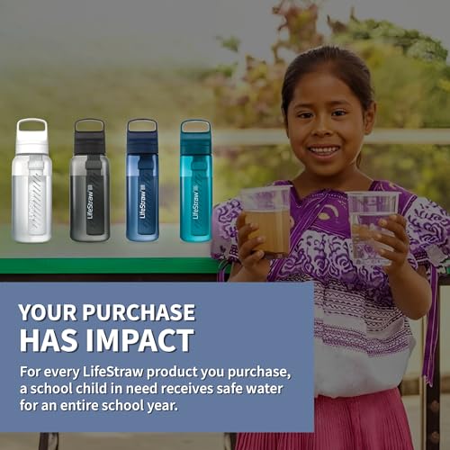 LifeStraw Go Series BPA-Free 1L Water Filter Bottle Nordic Noir - Travel & Outdoor