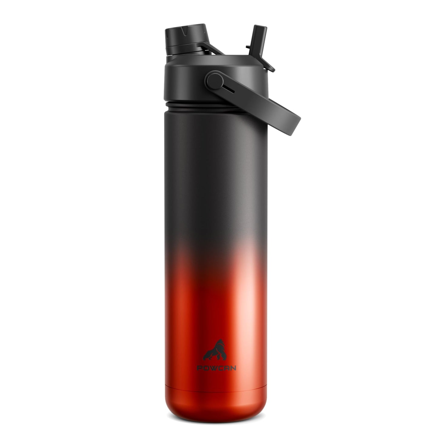 POWCAN 26 oz Insulated Water Bottle with 2-in-1 Straw and Spout Lid, Keep Cold 24H, Leak-Proof, Fits in Car Cup Holder, Stainless Steel Water Bottle for Sports, Travel, Gift, and School (Bow Crush)