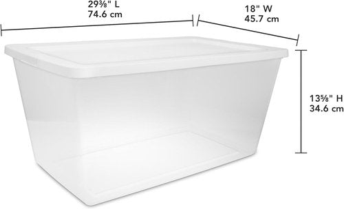 Clear Plastic Storage Bins by [Brand Name] - 90 Quart Stackable Organizer for Home & Office