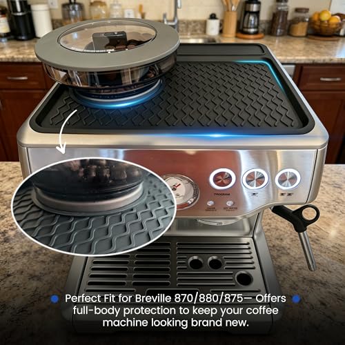 Aolaike 3-in-1 Silicone Coffee Mat Set for Breville Espresso 870/880 - Spill-Proof, Non-Slip, Heat-Resistant Barista Accessories
