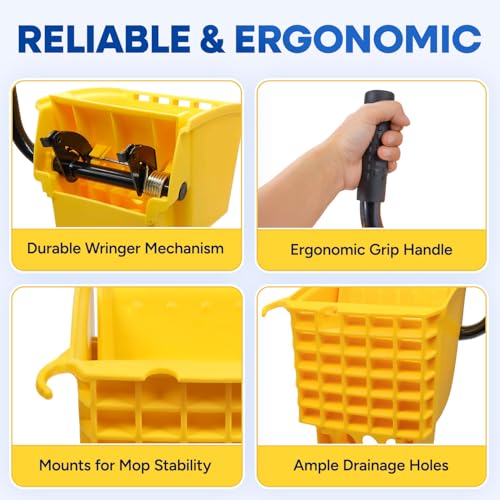 Plastic Prince Mop Wringer Replacement - Yellow Side Press for 26 & 35 Quart Buckets - Variation 1