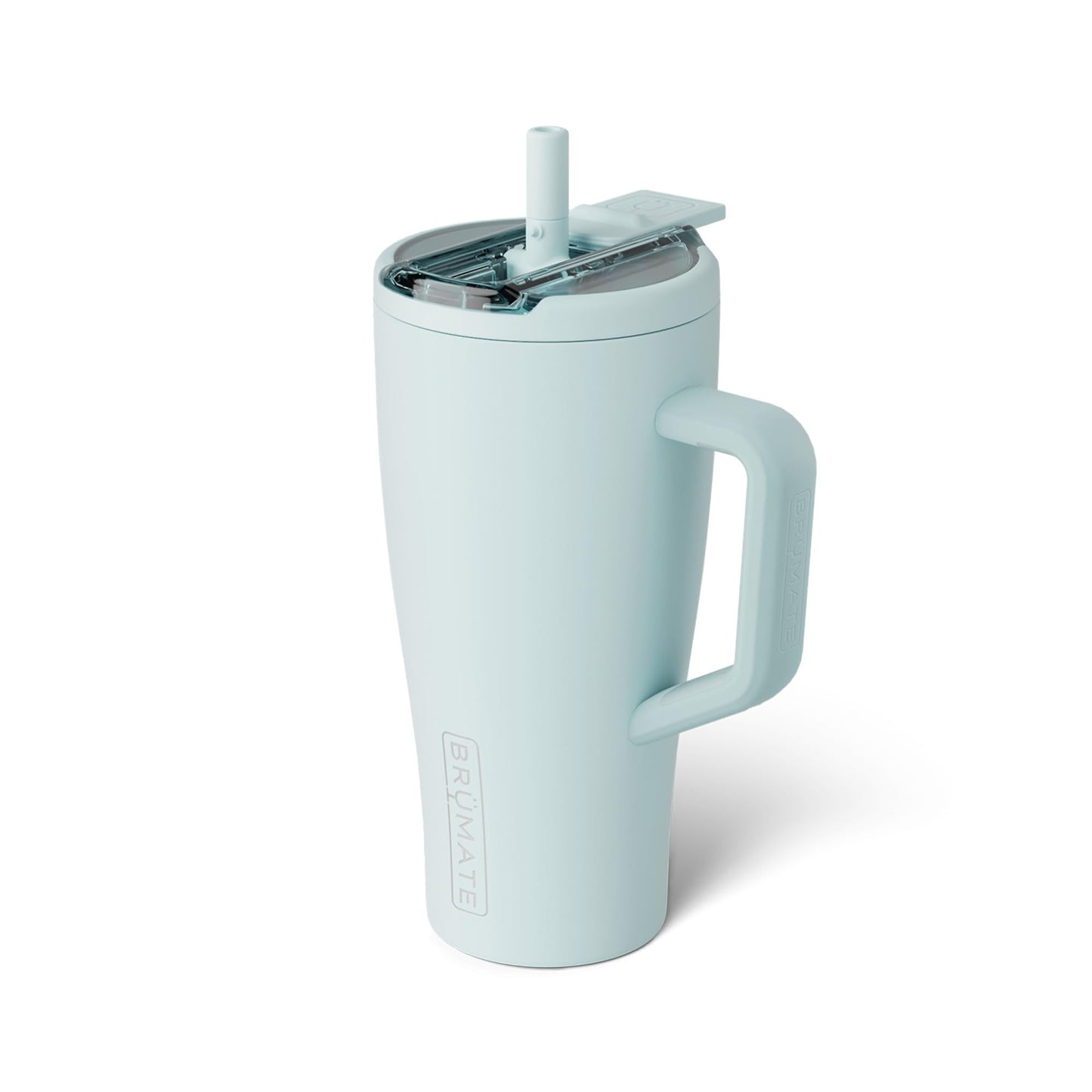 BrüMate Era Flip 40oz Tumbler with Covered Flip Down Straw | 100% Leakproof Insulated Tumbler | Made of Stainless Steel | Cup Holder Friendly Base | 40oz (Glacier)