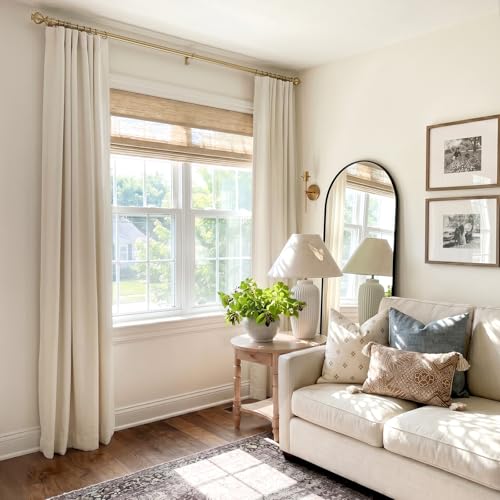 INOVADAY Cream Blackout Curtains - 50"W x 84"L Set of 2 for Bedroom & Living Room