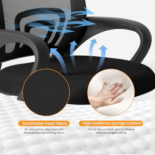 OLIXIS Office Desk Chair Black Ergonomic Computer Chair with Lumbar Support - Variation 2