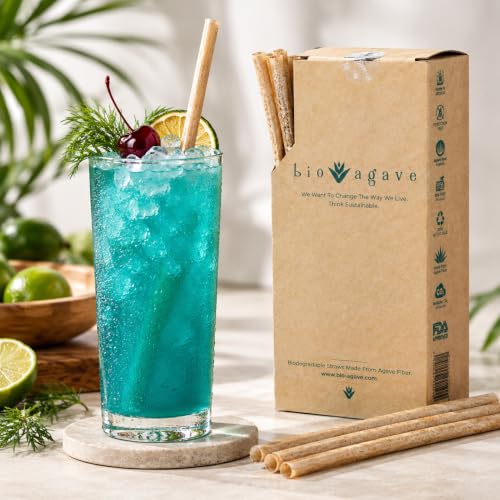 Biodegradable 8.25" Standard Straws Made From Agave 2400 Pcs | Plant