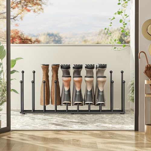 Pickpiff Extra Large Freestanding Boot Rack for 10 Pairs - Black, Easy Assembly