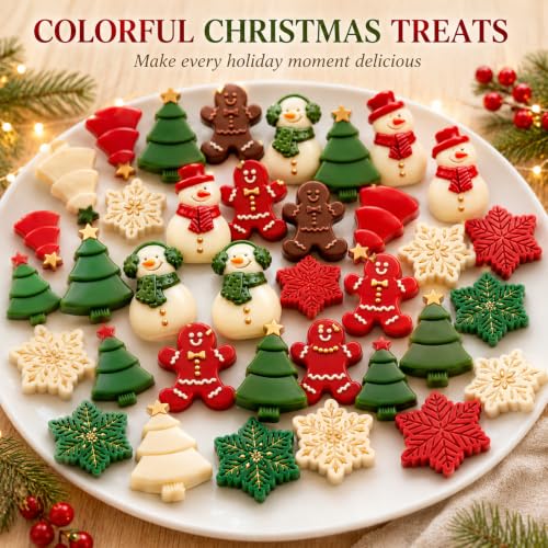 Christmas Silicone Molds 4-Pack Gingerbread Tree Snowflake Snowman Candy Chocolate Mold Set