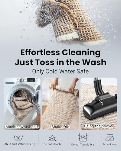 Furicher Waffle Bath Mat Set Brown & White, Non Slip 2-Piece Bathroom Rugs