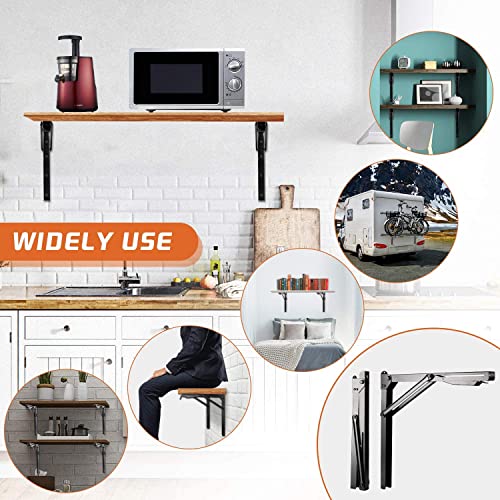 Ultrawall 24 Inch Folding Steel Shelf Brackets - 4 Pack Wall Mount Support