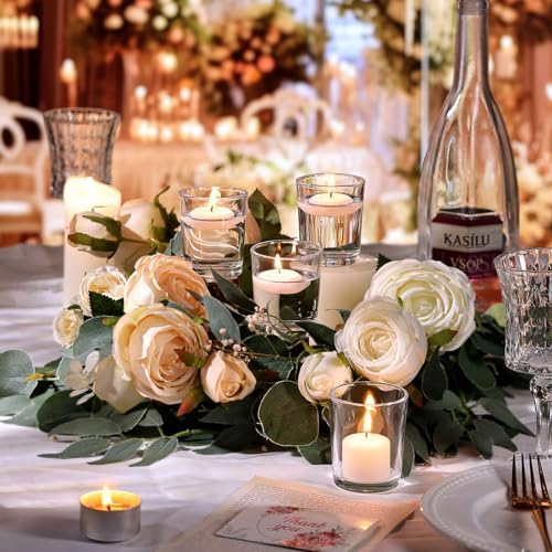 Letine 36-Pack Clear Glass Votive Candle Holders - Tea Light & Flameless Candle Holders Set
