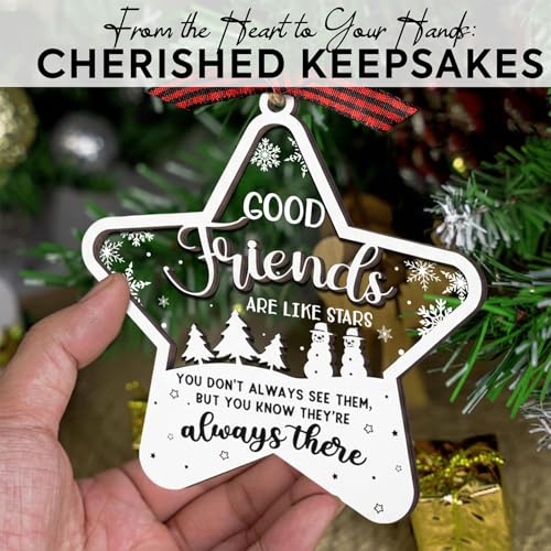 HANATOCA Star Friends Friendship Christmas Ornament for Women - Bestie Gift
