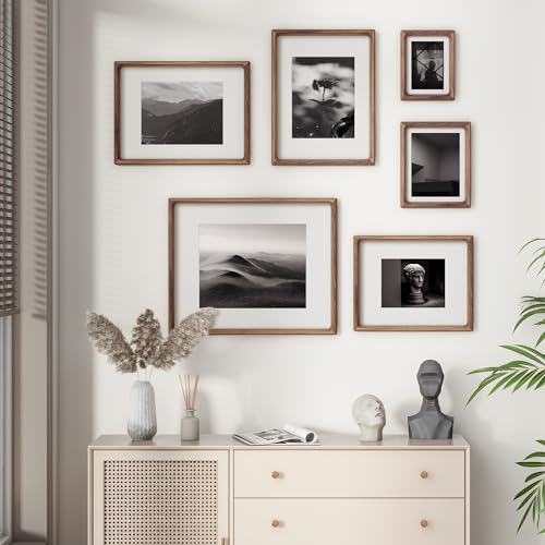 American Black Walnut Photo Frame Set 16x20 - Handcrafted Hardwood Wall Art - Set of 2