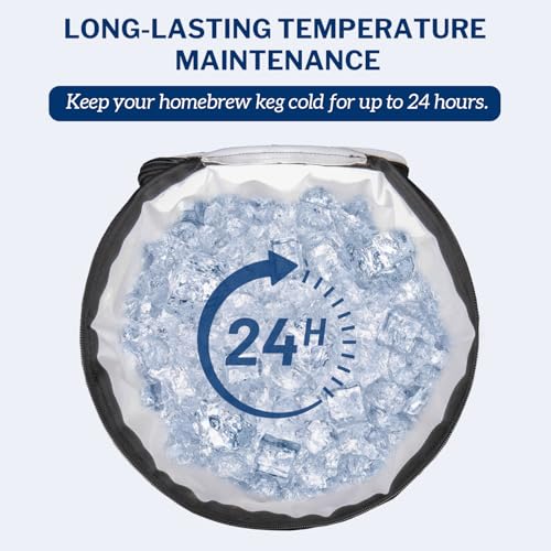 Portable Keg Cooler Bag for 5 Gallon Homebrew - Waterproof Insulated Carrying Case