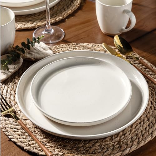 AmorArc Dinnerware Sets for 6, 18 Pieces Ceramic Plates and Bowls Set