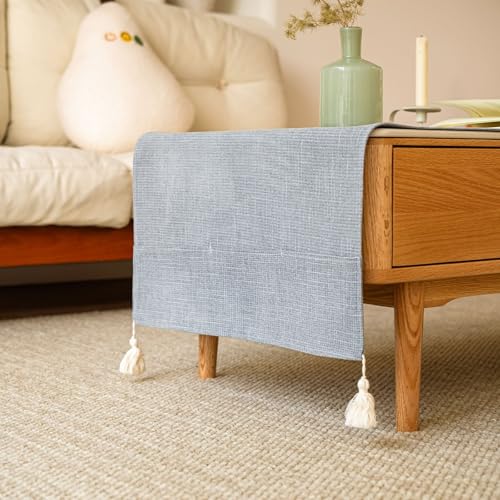 Sceous Gray 67" x 24" Coffee Table Cover with Pockets, Scratch-Resistant & Soft Winter & Spring Protector