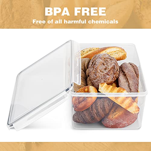 Large Airtight Bread Box Set of 2 - Food Grade Plastic Storage Containers 11.6 Qt