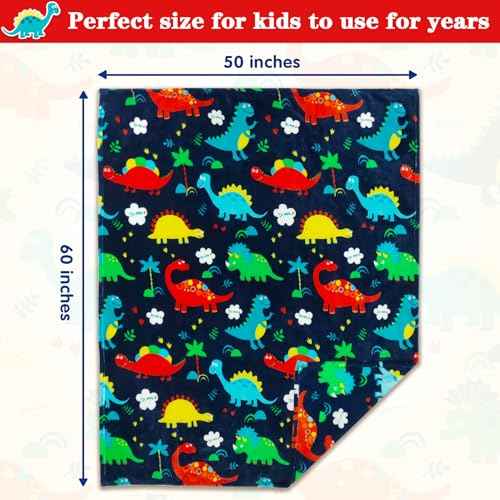 Lukeight Dinosaur Toddler Blanket Gifts for Boys and Girls, Plush Dino Throw Blanket for Kids and Adults, Thick and Warm Kids Blanket Birthday Gifts for Teens (Dinosaur, 50x60 Inches)