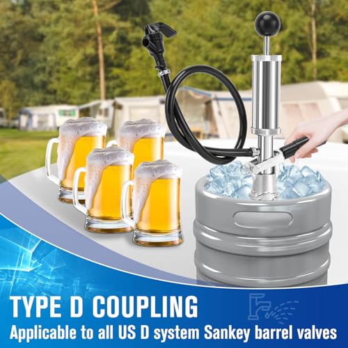 8-Inch Keg Party Pump Kit - Beer Tap Dispenser for Domestic Kegs