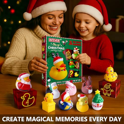 Intever Christmas Advent Calendar with 24 Surprise Rubber Ducks - Holiday Countdown