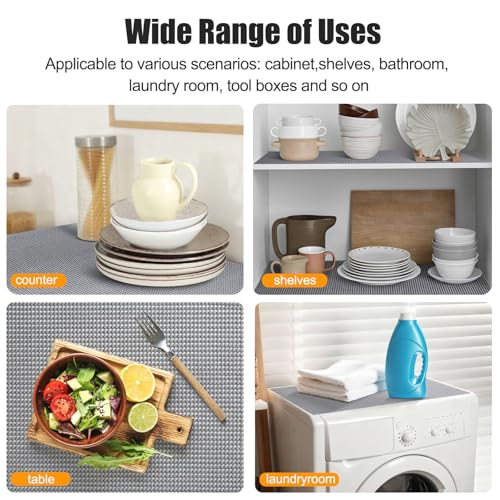 Songrey Non-Slip Shelf & Drawer Liner Beige 12" x 20ft - Durable & Reusable