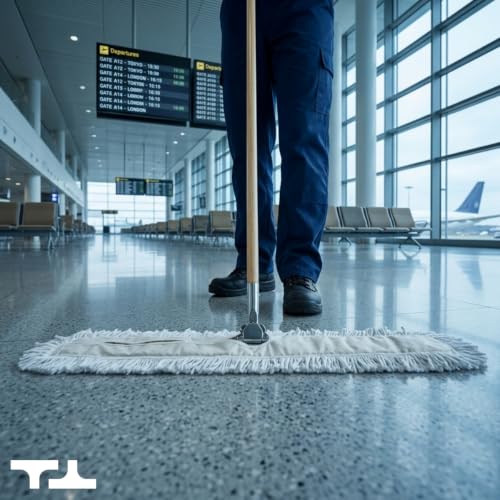 24-Inch Commercial Dust Mop for Hardwood Floors - Cotton & Nylon, Industrial Floor Sweeper