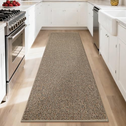 BEQHAUSE Taupe Hallway Runner Rug 2.6x10 Non-Slip Washable Door Mat