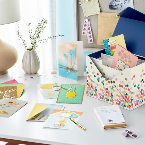 Hallmark Polka Dot Box A5 Greeting Card Organizer Set of 24 - Assorted Occasion Cards