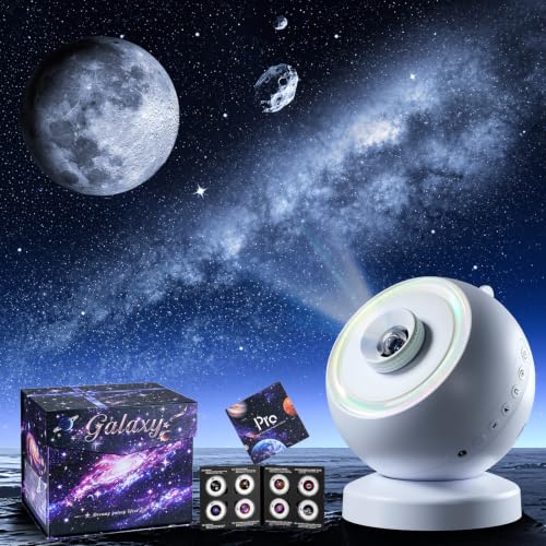 Star Galaxy Projector Night Light with 16 HD Scenes & Remote - White