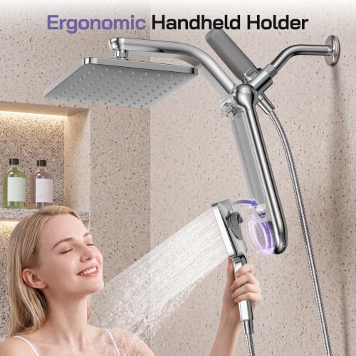 High Pressure Filtered Shower Head with Handheld Combo - Chrome