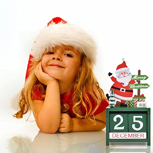 Christmas Countdown Advent Calendar, Wooden Xmas Decoration with