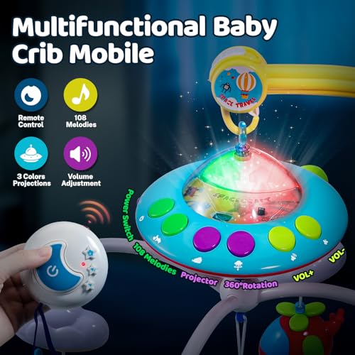 Baby Crib Mobile with 108 Music & Projection - Plane Variation