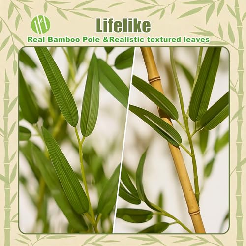 5 ft Artificial Bamboo Tree for Outdoor & Indoor Privacy - Fake Plant with Encrypted Leaves