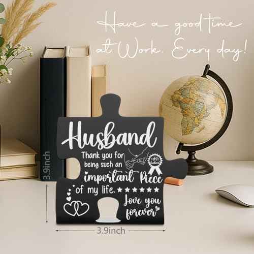 Husband Gift from Wife, Thank You for Being an Important Piece of My Life, Valentine's Day Fathers Day Christmas Birthday Husband fianc? Gifts from Wife Decorative Signs & Plaques-DX413