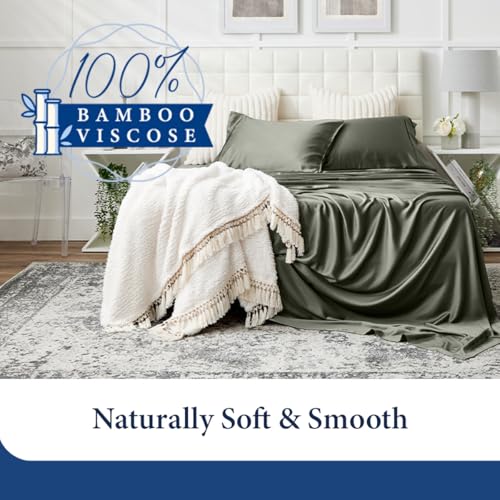 Grey King Rayon Derived from Bamboo Bed Sheet Set - Cozy, Soft & Breathable