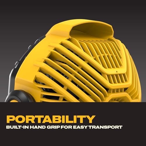 DEWALT 20V MAX Portable Jobsite Fan - Cordless, Rechargeable, Variable Speed, 650 CFM, Tool Only
