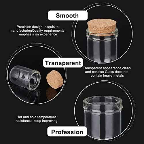PH PandaHall 10pcs Cloche Bell Jar, Display Dome with Cork Base 8ml Mini Glass Bottles Dome Decorative Jars Display Case for Flower Storage Home Christmas Party Favor Decoration, 0.86x1.4inch