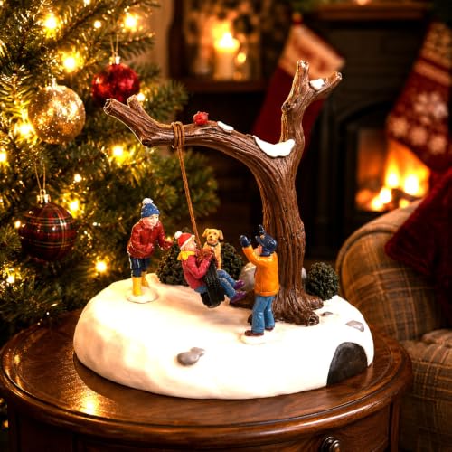 Lemax Vail Village Tire Swing Twirl Christmas Village Decor 84354